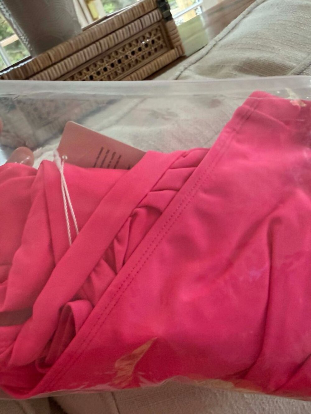 NWT CUPSHE Hot Pink Women's One Piece Swimsuit L Tummy Control Bathing Suit - Picture 7 of 8